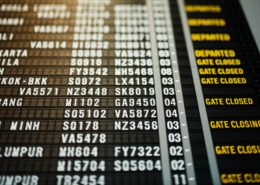 How Travelers Can Better Manage Air-Related Disruptions Air Travel Board showing closed gates