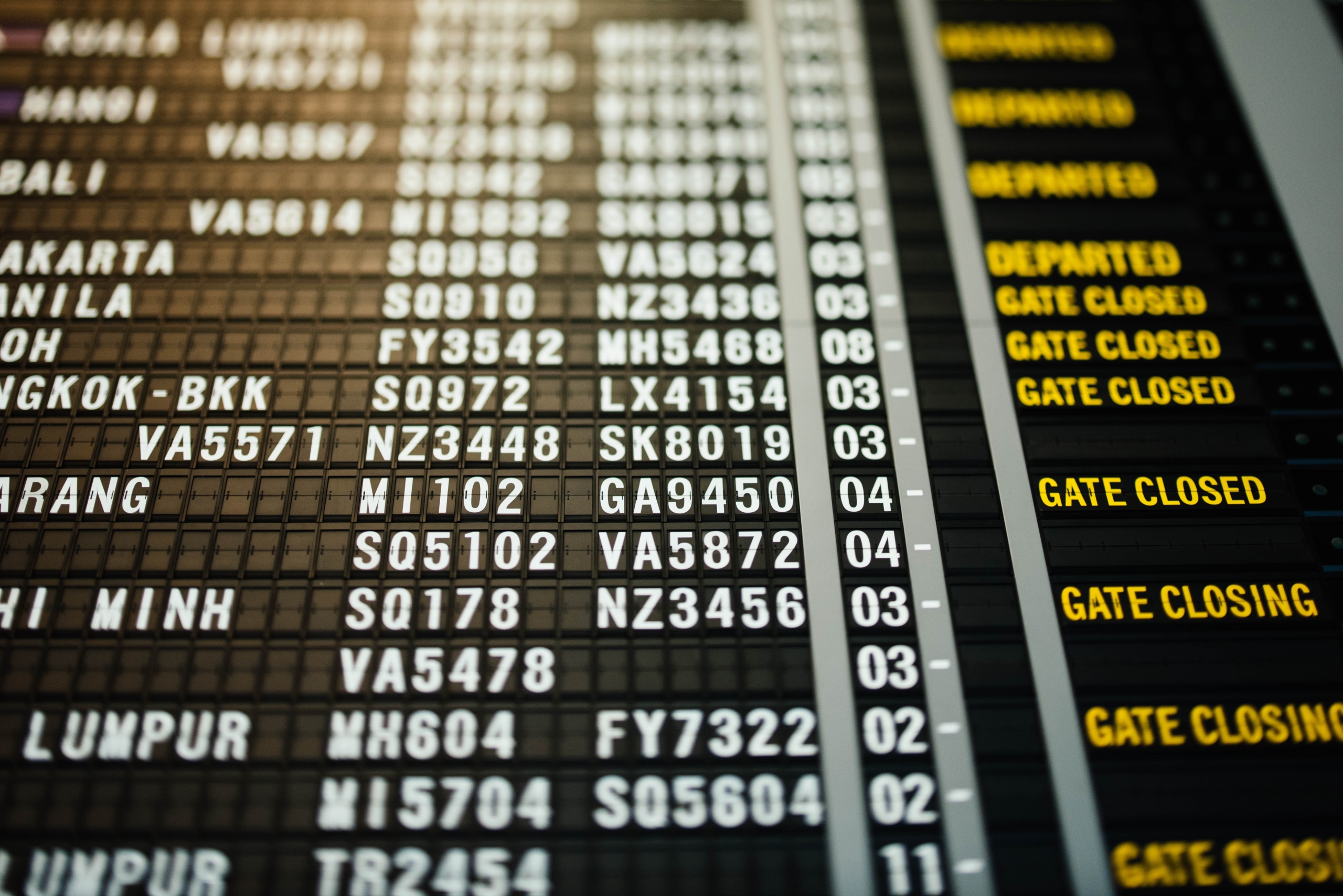How Travelers Can Better Manage Air-Related Disruptions Air Travel Board showing closed gates